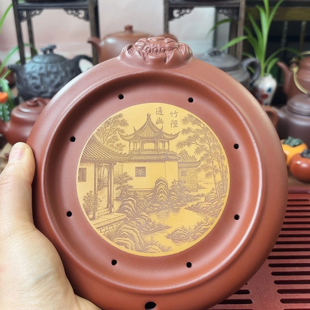 茶杯紫砂干泡台小红泥