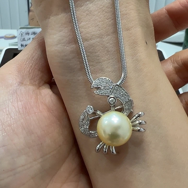 颈饰银S925镶嵌海水珍珠