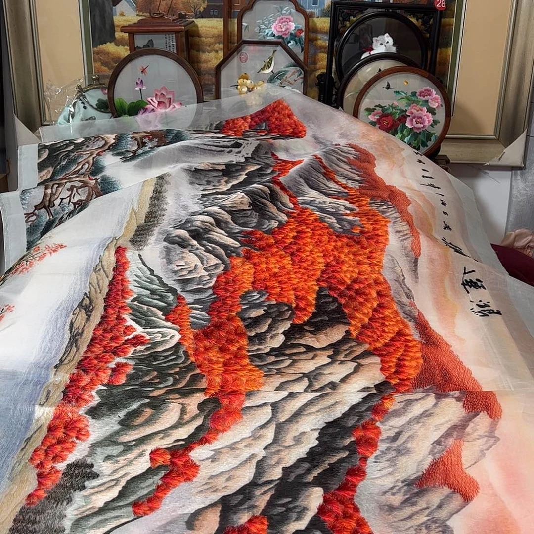 刺绣纯手工刺绣画