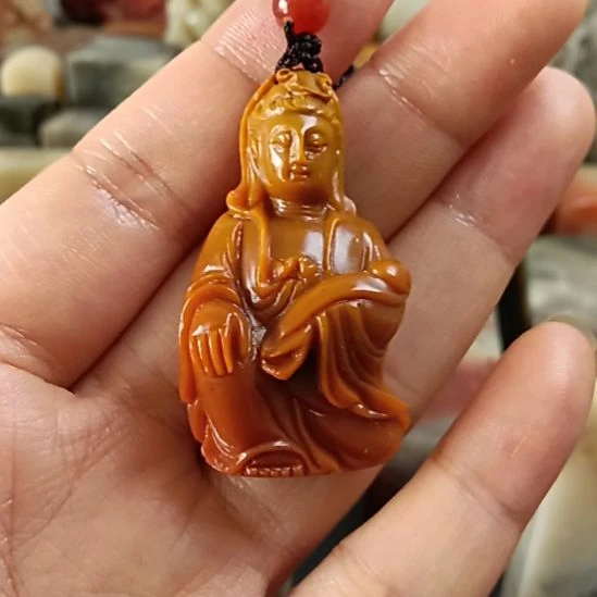 昌化石印石昌化田黄观音