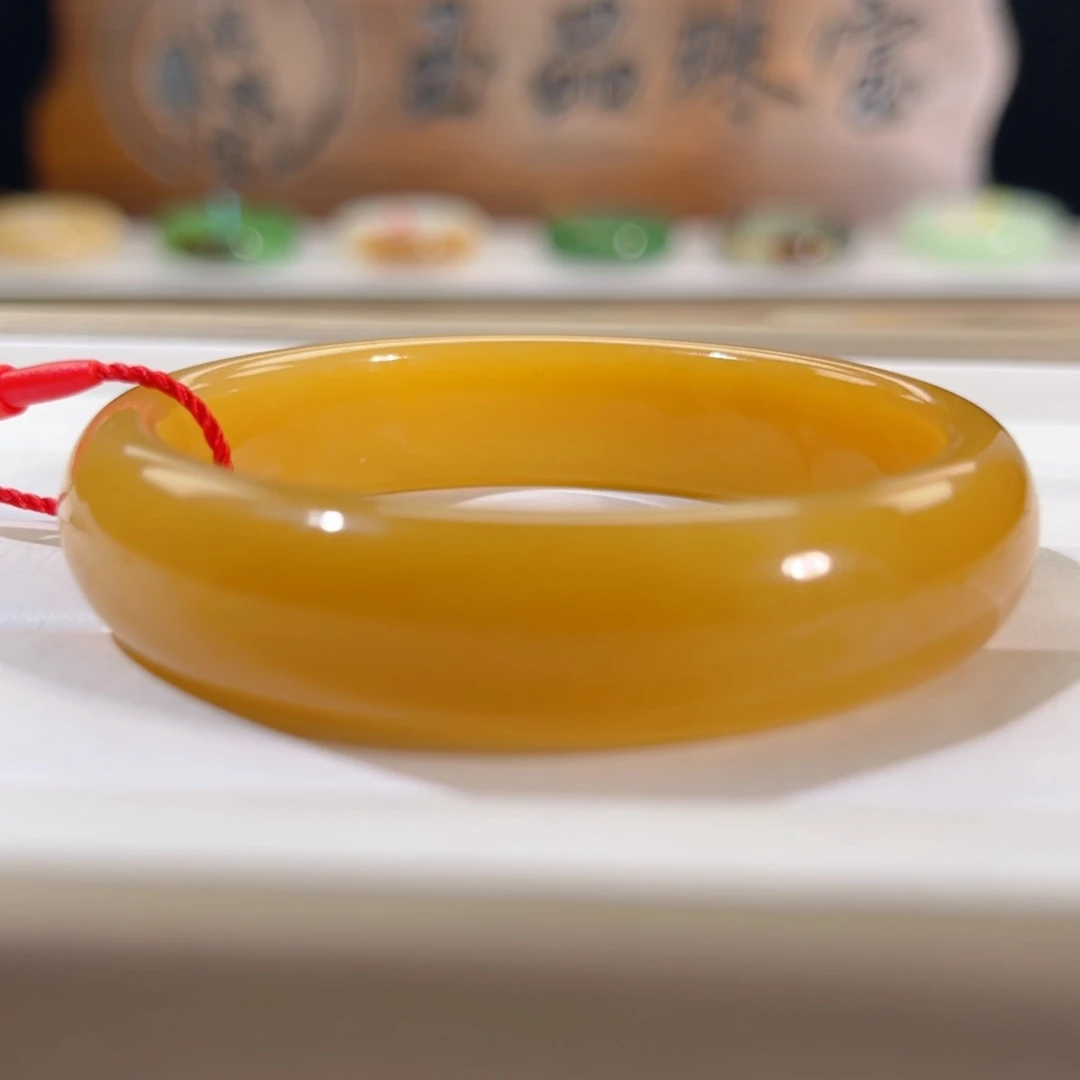 和田玉未镶嵌手镯  「且末金橘蜜糖」