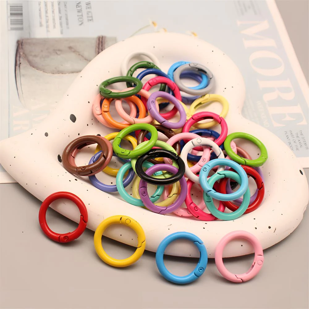 2.5cm高品质弹簧扣挂镀糖果彩色弹簧扣 DIY箱包包车挂圈配件材料