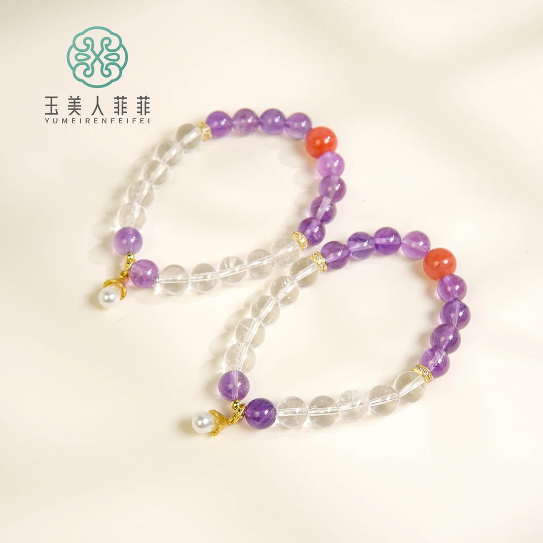 石惑珠宝·水晶单圈圆珠约8mm+手串~多样性发一