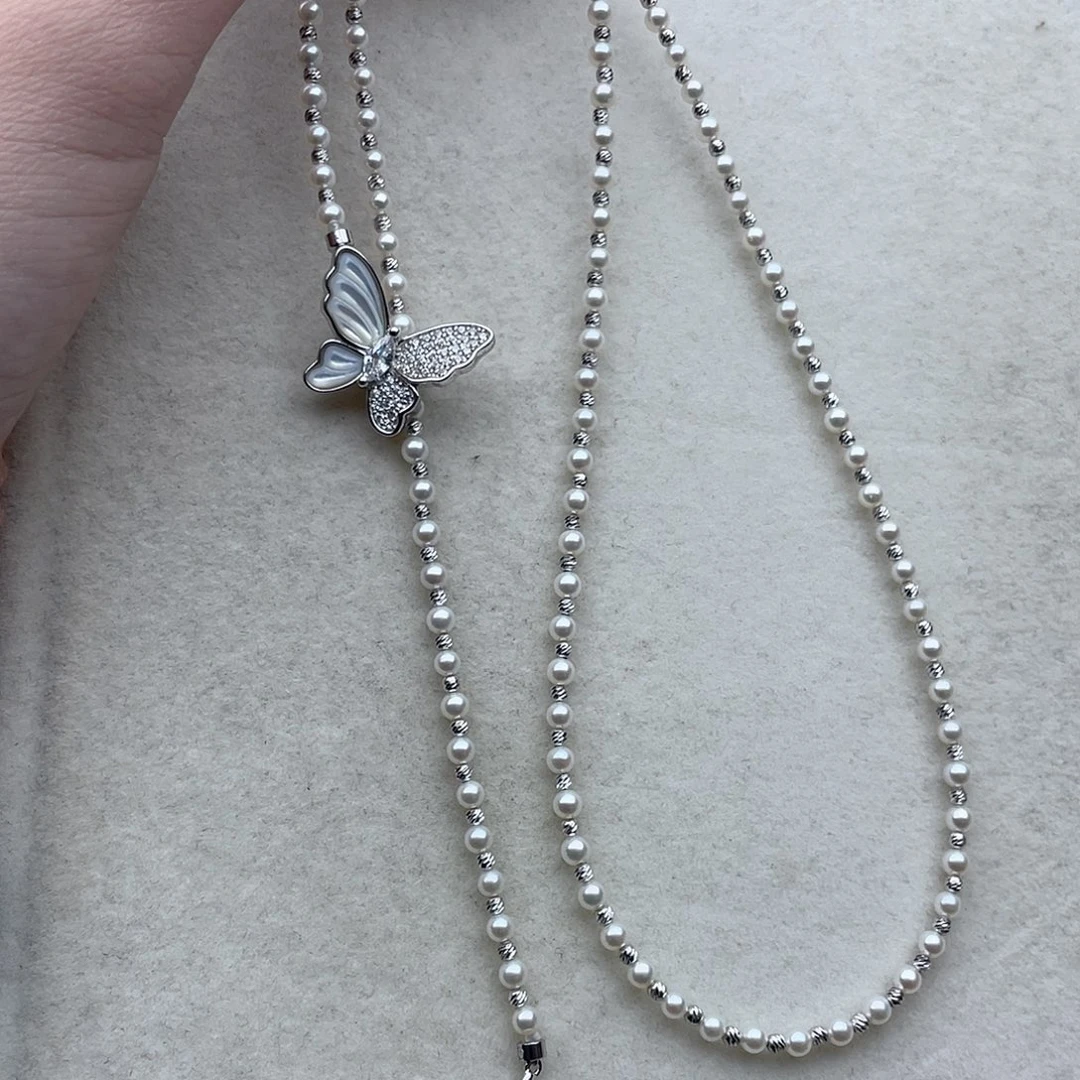 套链91淡水珍珠银S925镶嵌