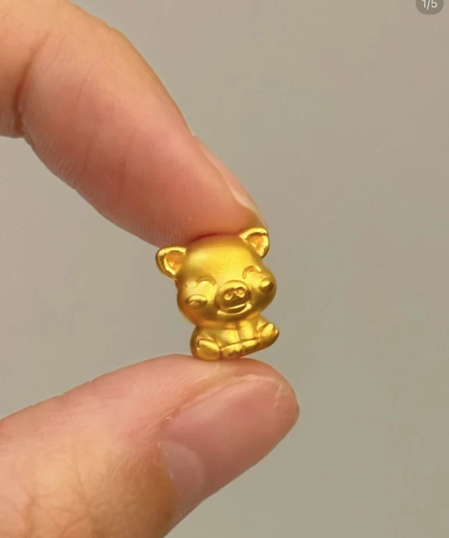 黄金足金999可爱猪猪