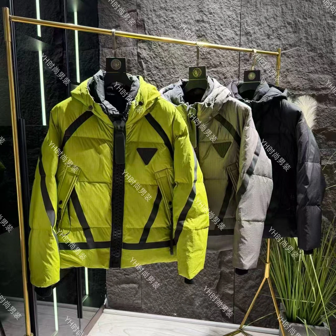 冬季新款时尚潮牌50白鸭绒连帽羽绒服宽松百搭休闲痞帅男士外套