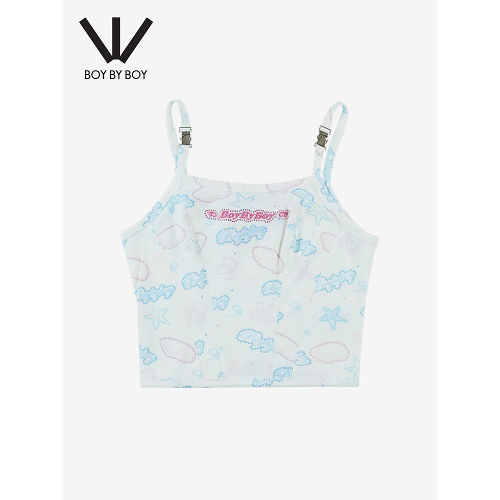 BOY BY BOY潮牌女装2025夏季针织短款修身吊带背心女士上衣W20011