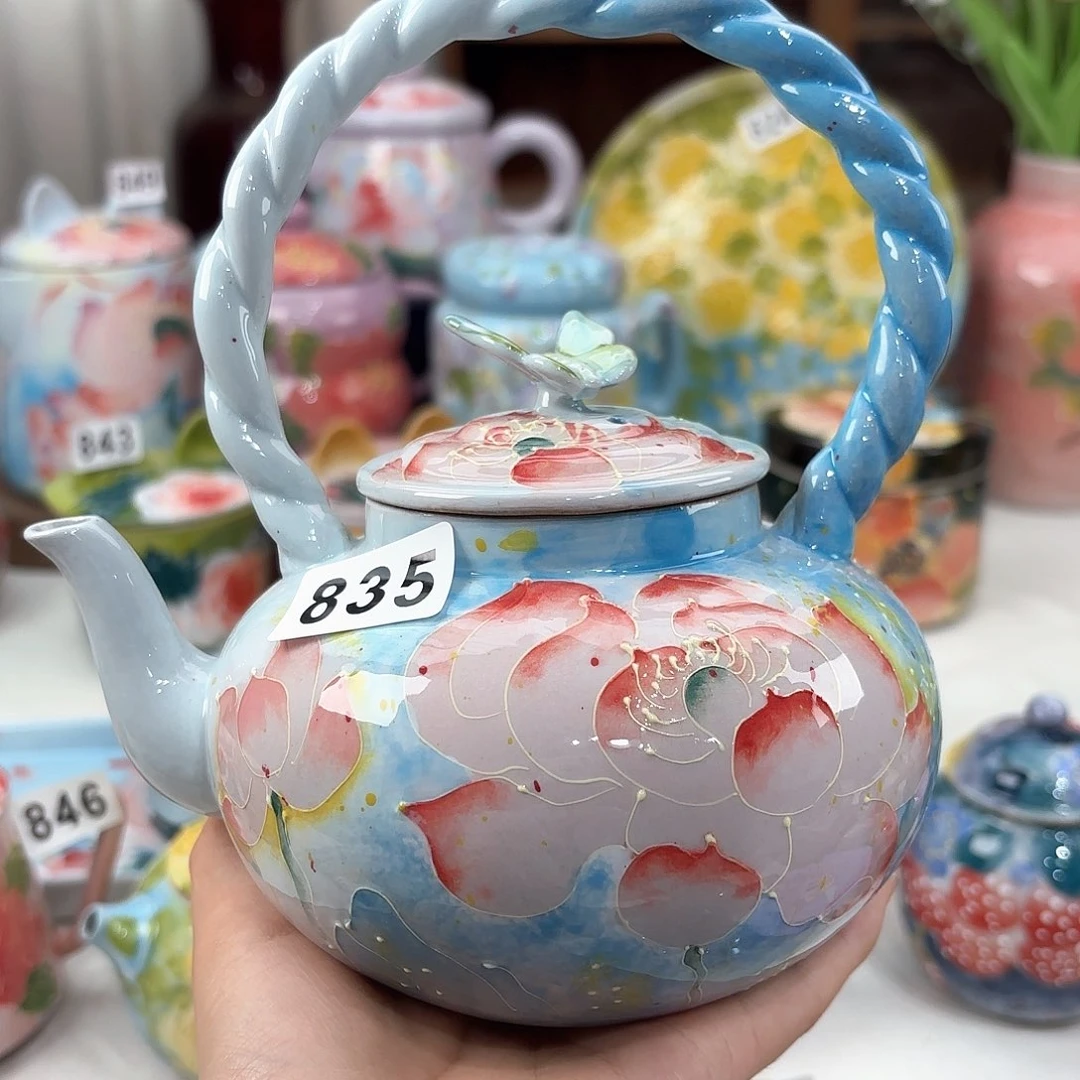 景德镇手绘高温釉下彩陶瓷茶具