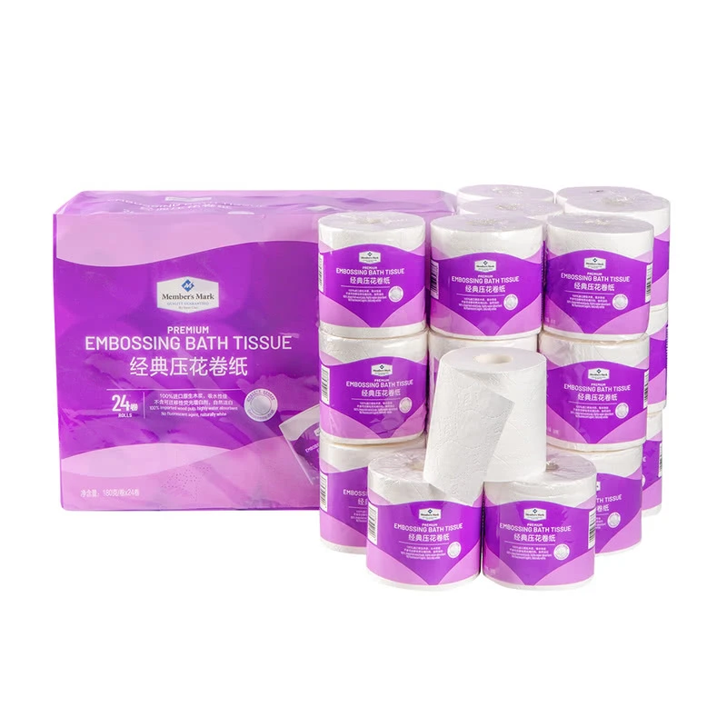 经典压花卷纸 四层138mm*114mm节180g/卷*24卷厕所卷纸