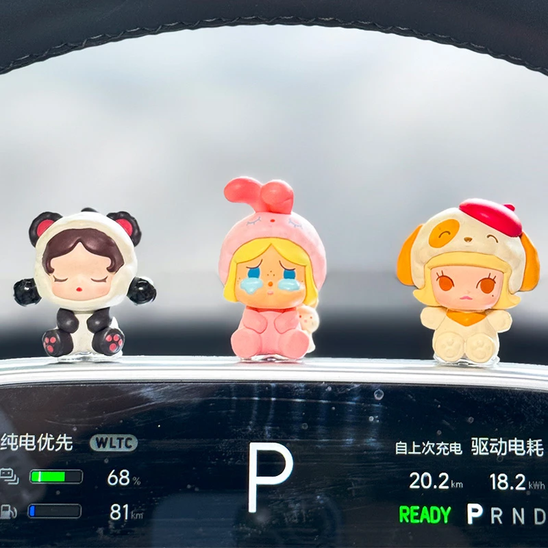泡泡玛特睡衣派对汽车内装饰品摆件车载中控显示器小饰品屏幕公仔