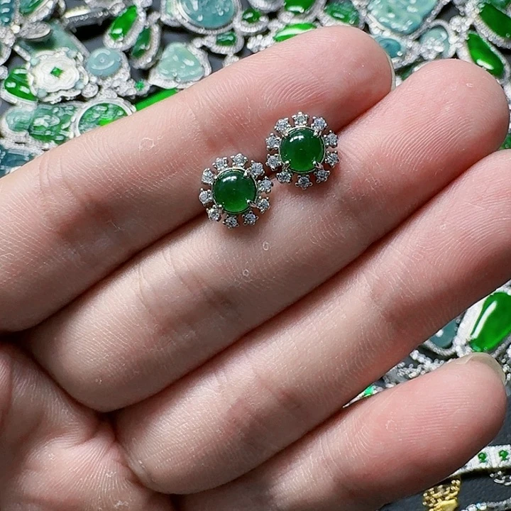 翡翠颈饰未镶嵌天然A货翡翠放漏