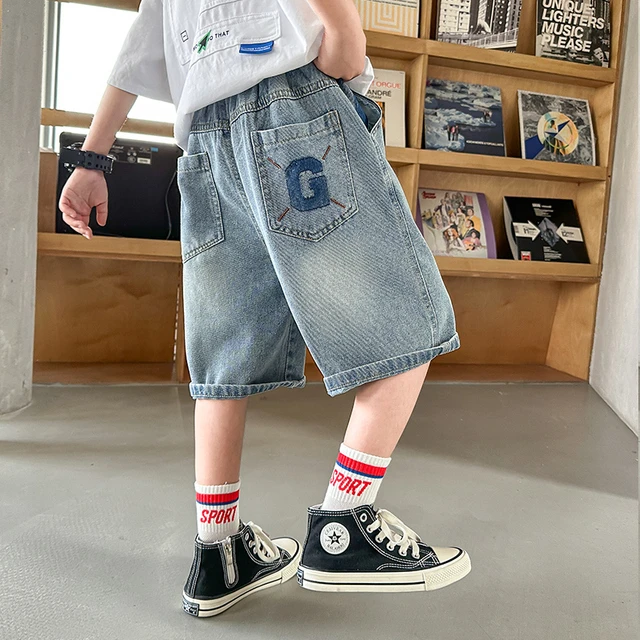 男童夏季牛仔短裤2025新款夏款中大儿童夏装男孩中裤子薄款五分裤