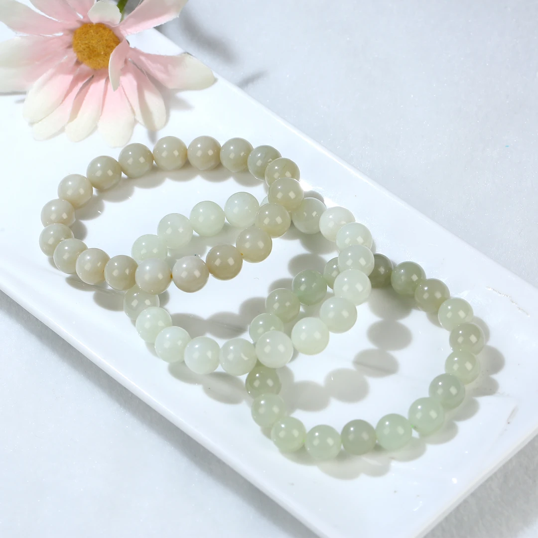 HW【麦子家族】天然和田玉手串圆珠9-10多样性发一PSC314-1