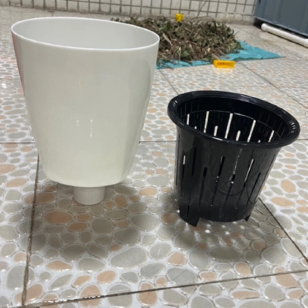 大容量盆鱼菜共生14厘米虹吸潮汐懒人花盆绿萝水培盆栽免浇水塑料