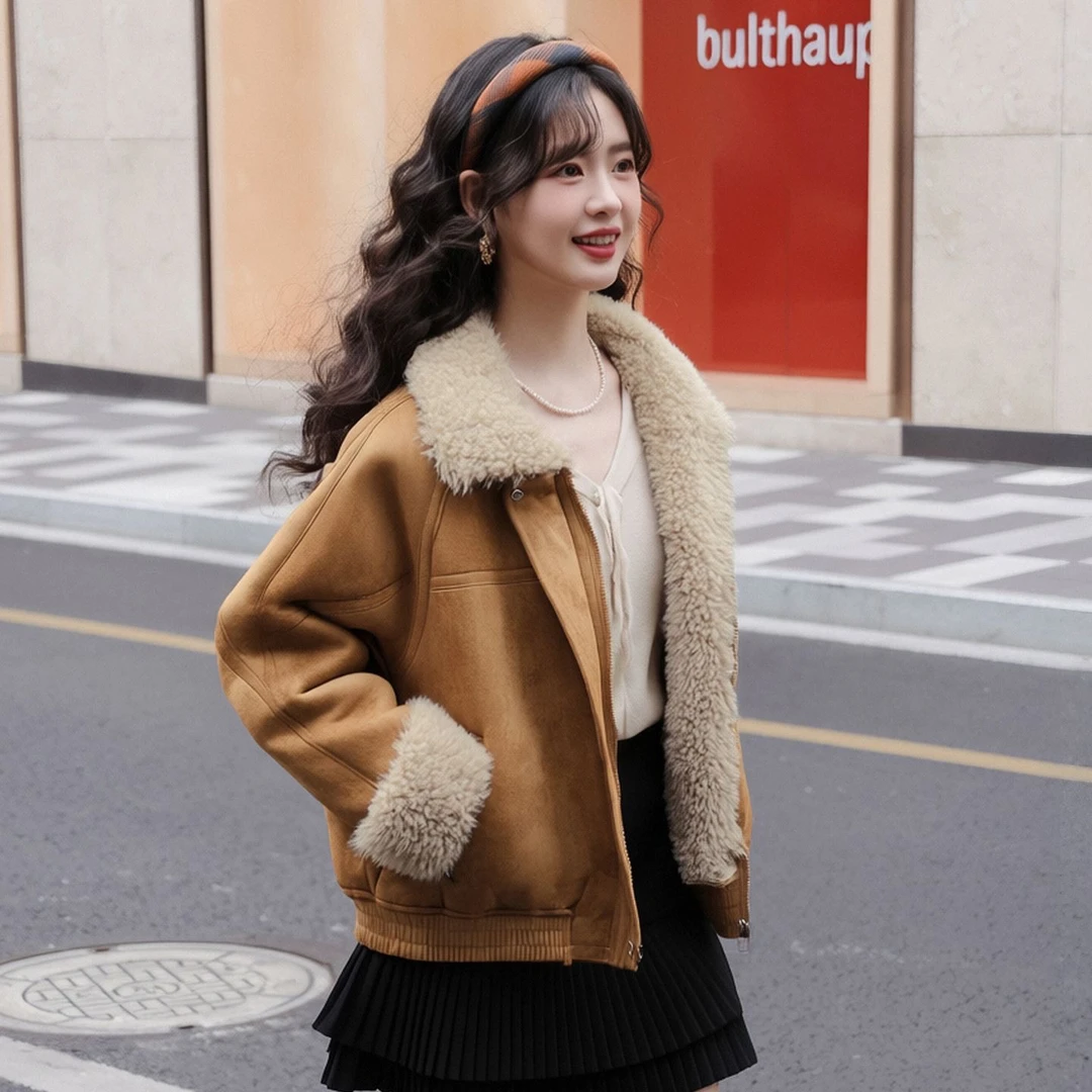 小个子常规款短外套女翻领休闲风加厚时尚秋冬季