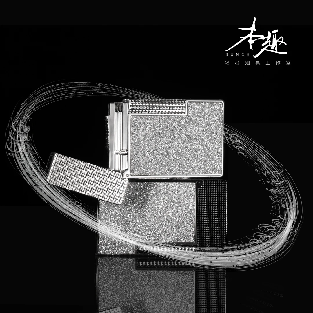 【双子星】品牌朗声轻奢按压高档钢音金属铜充气侧滑打火机单火火焰