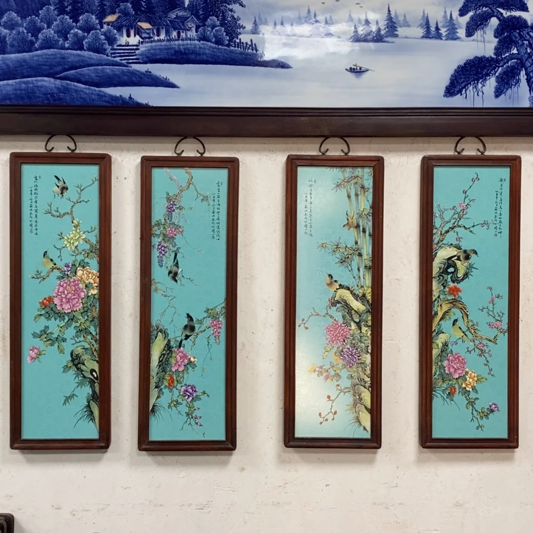 瓷80*28*4景德镇瓷板画柴窑烧制