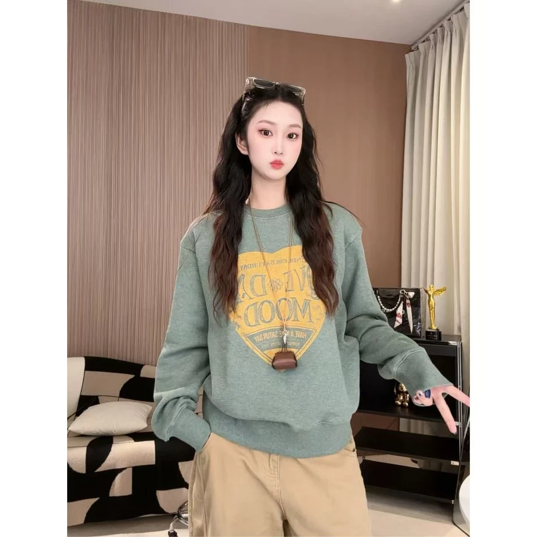 小米 - 个性街头减龄休闲显瘦小众软糯长袖卫衣1041