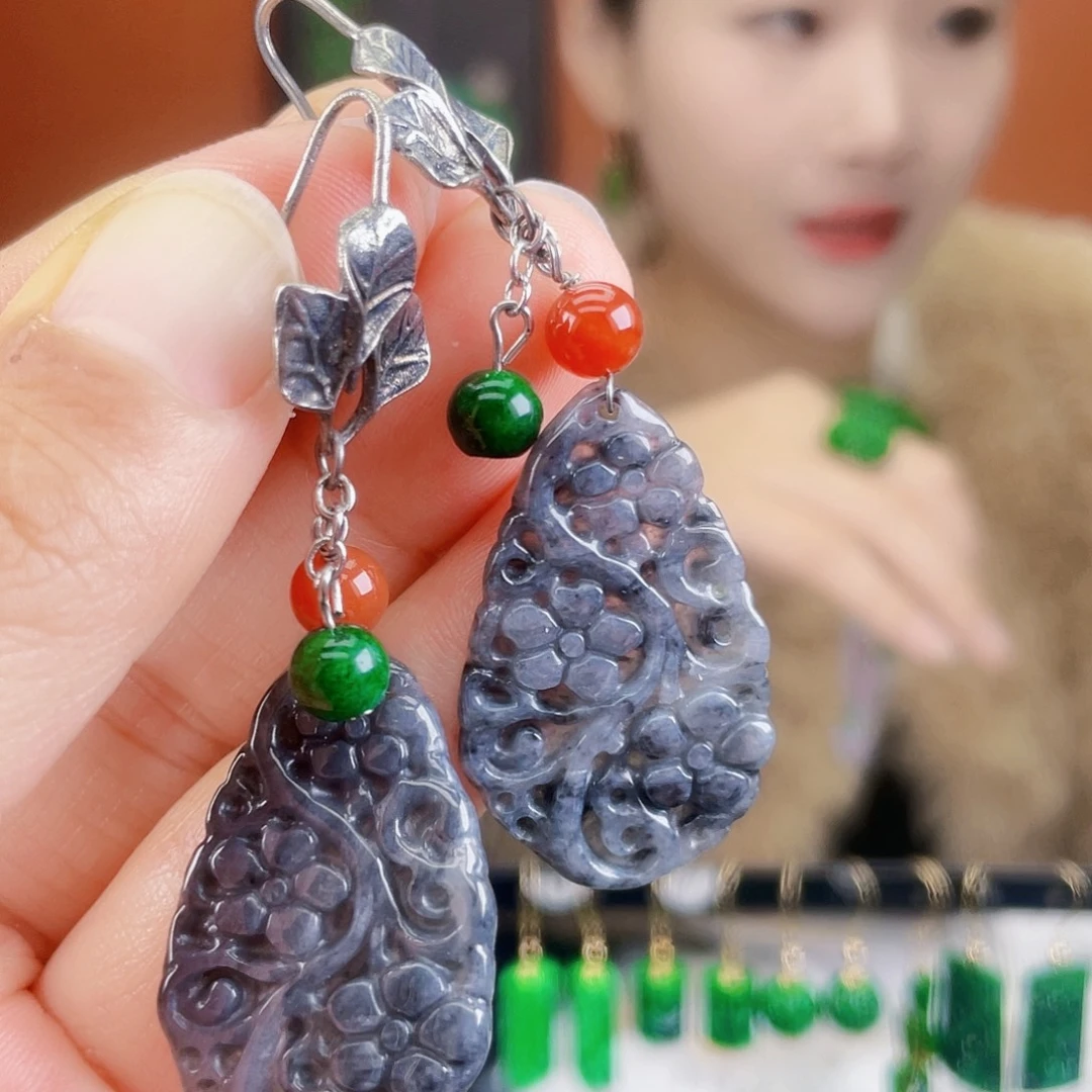 翡翠未镶嵌耳饰饰品