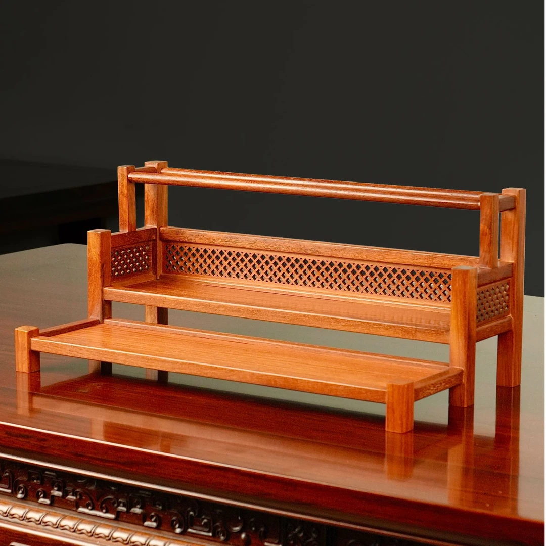 缅花茶壶架小博古架摆放架