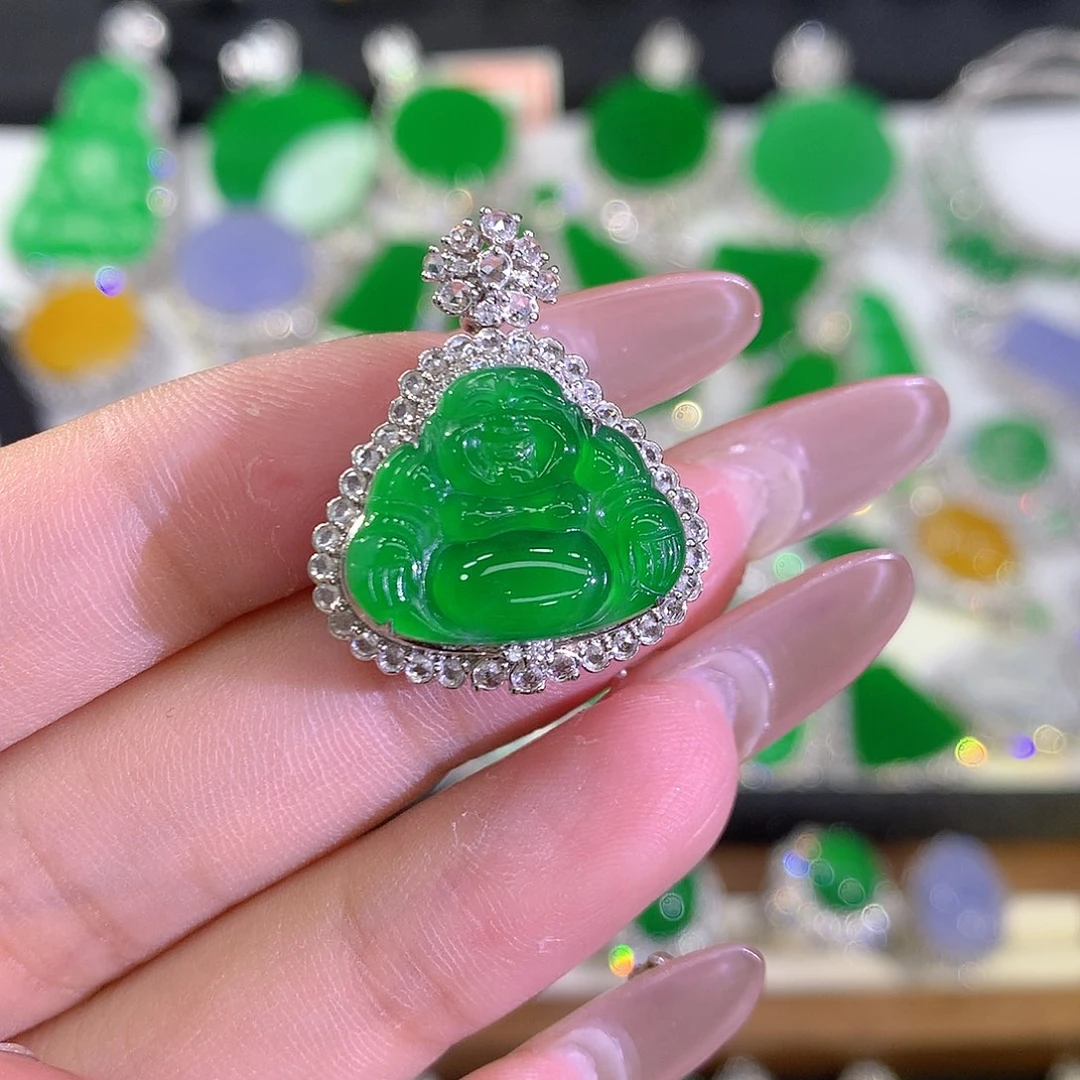 翡翠颈饰18K金镶嵌1111111111