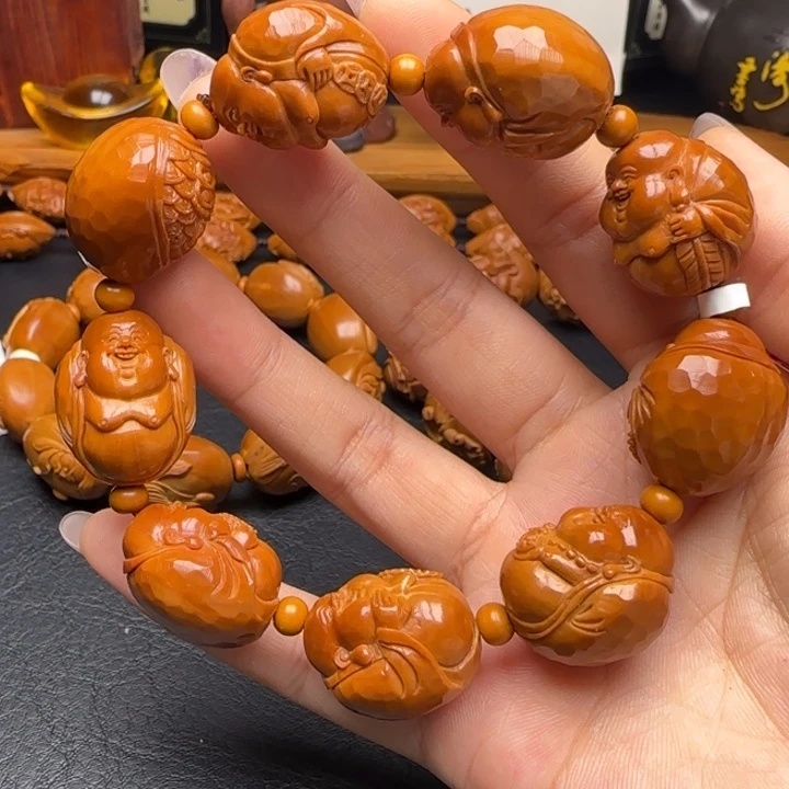 手串/手链橄榄核钻面鲨鱼背弥勒