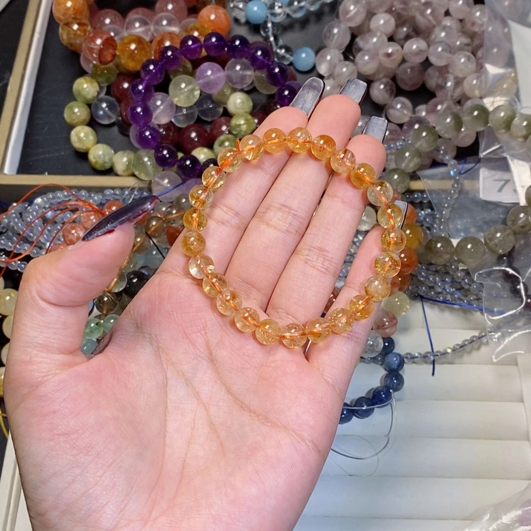 【闪购商品】水晶手链未镶嵌清****”黄水7.5