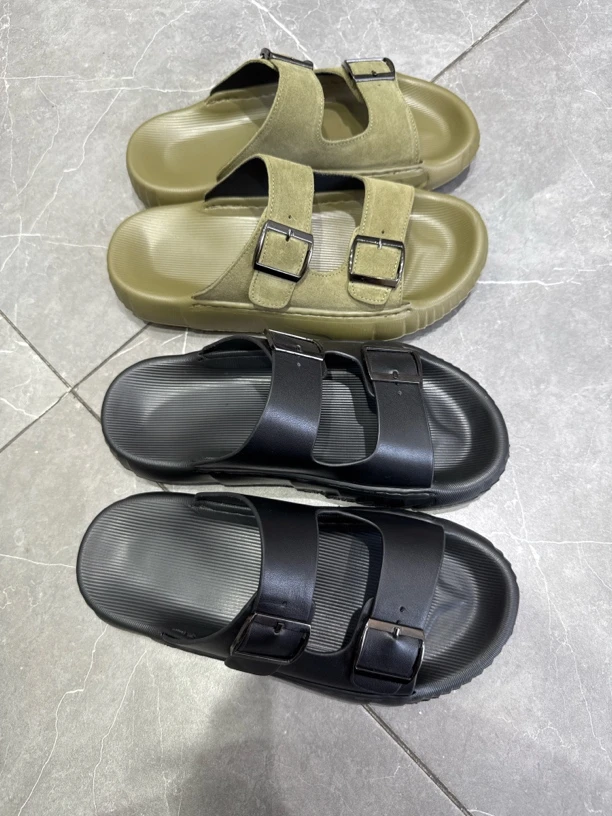 镂空纯色厚底车缝线防滑一字拖防水套趾透气缝制鞋外穿