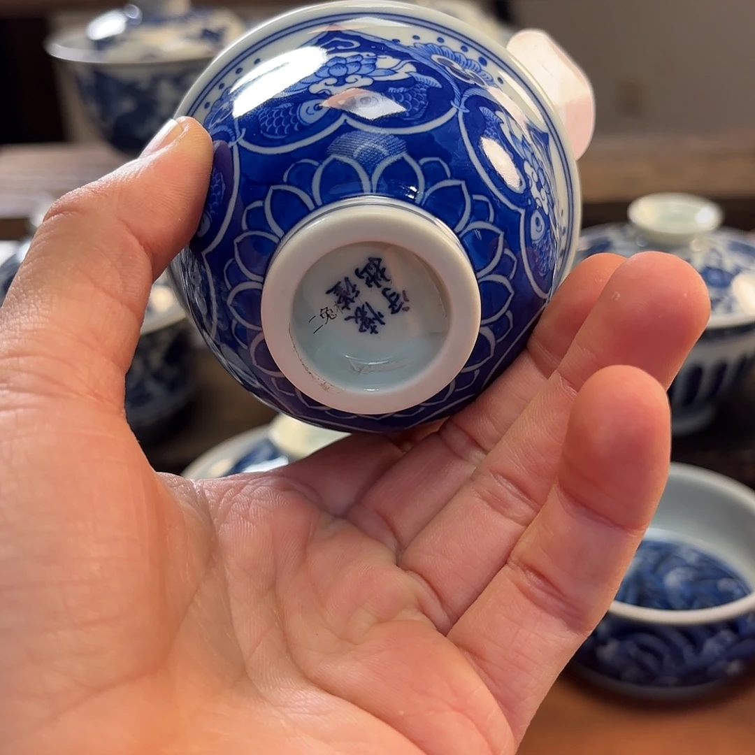 思***胜景德镇纯手工手绘三兔杯