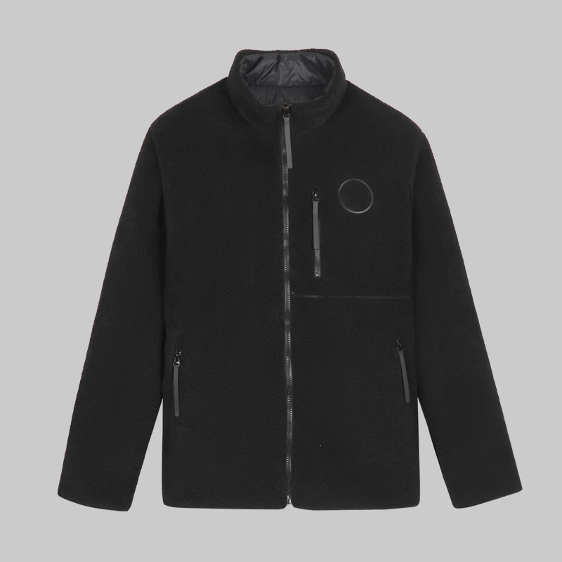 男士圆标羊羔绒双面羽绒服