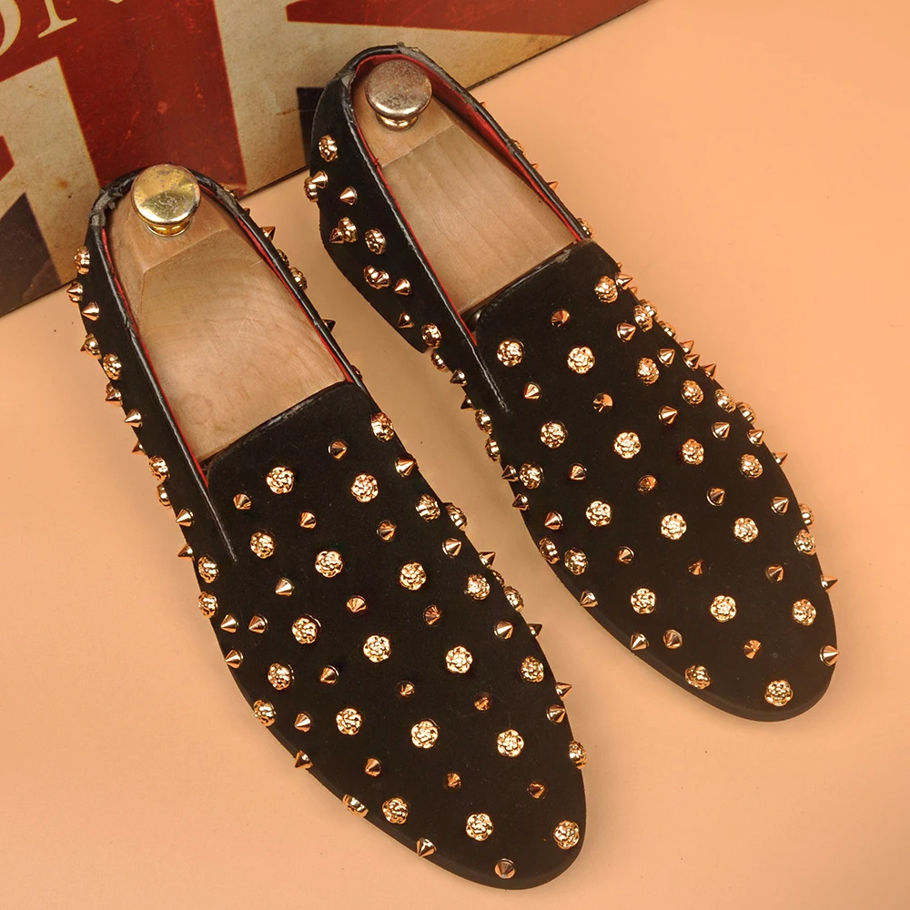 2025新款铆钉磨砂皮男士豆豆鞋一脚蹬软底开车鞋时尚轻奢休闲皮鞋