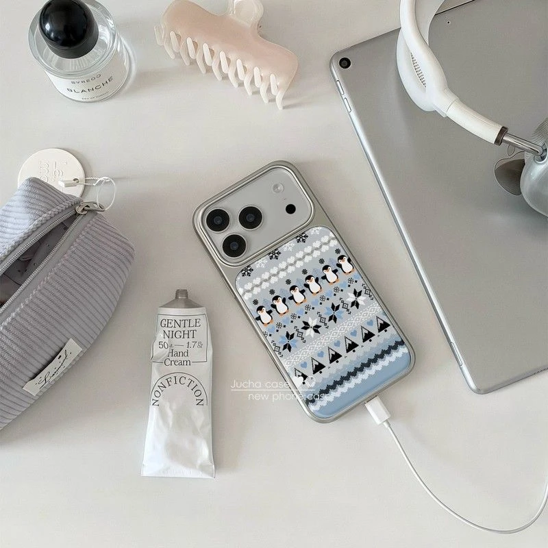 适用费尔岛企鹅苹果17promax手机壳高颜值颜控iphone16小清新15女