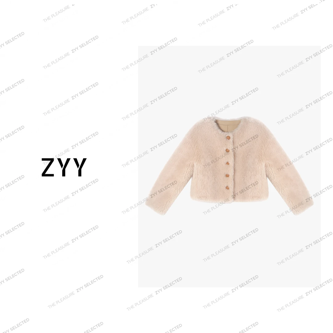 ZYY【冬日童话】2024S/S铭顺皮毛一体减龄气质短外套女X24DW1265
