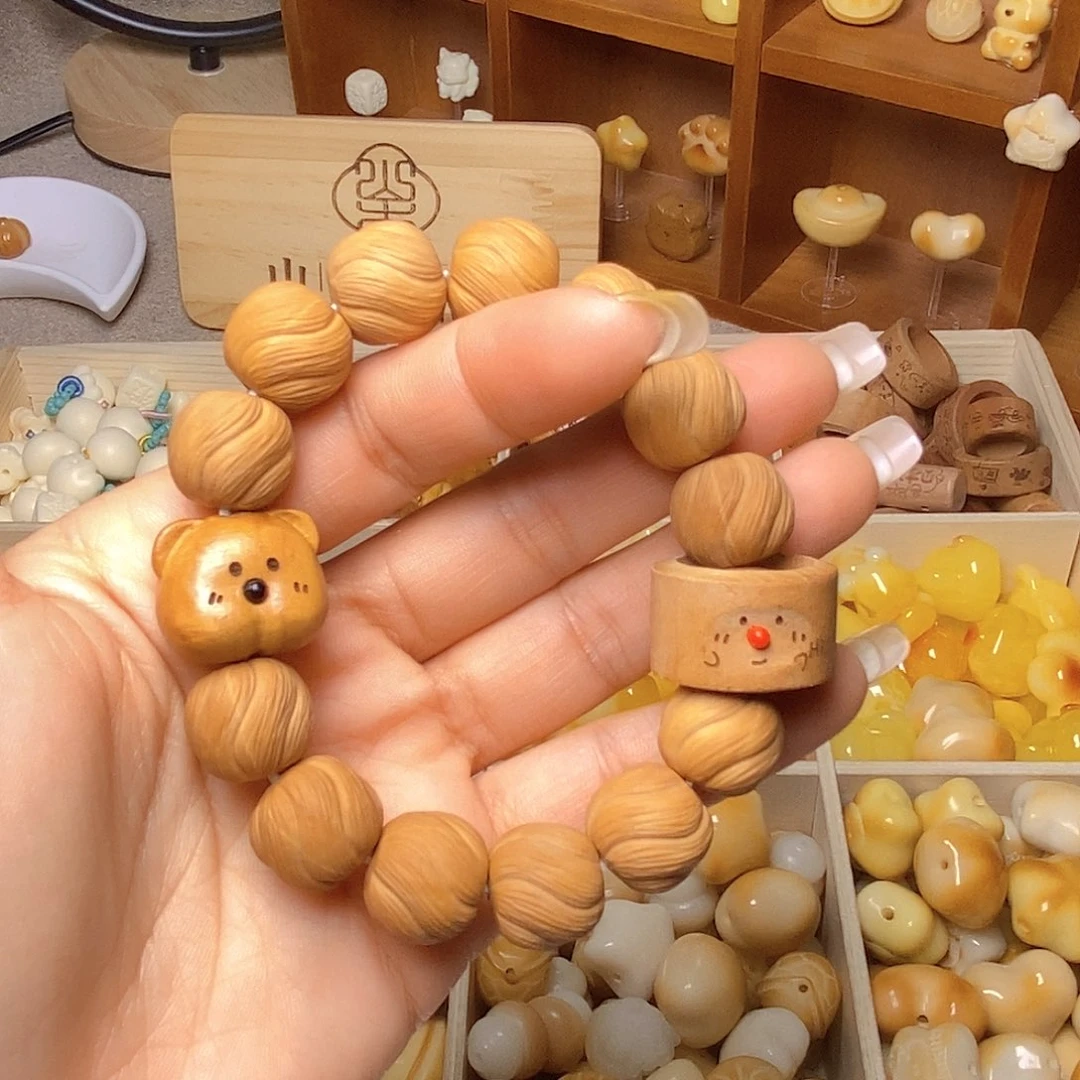 吊坠猴头核桃高定卷卷酥手串