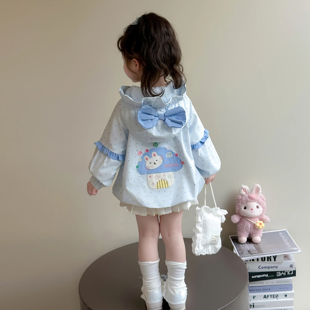 女童秋装外套小女孩洋气公主风秋季拉链上衣小童韩版连帽卡通外套