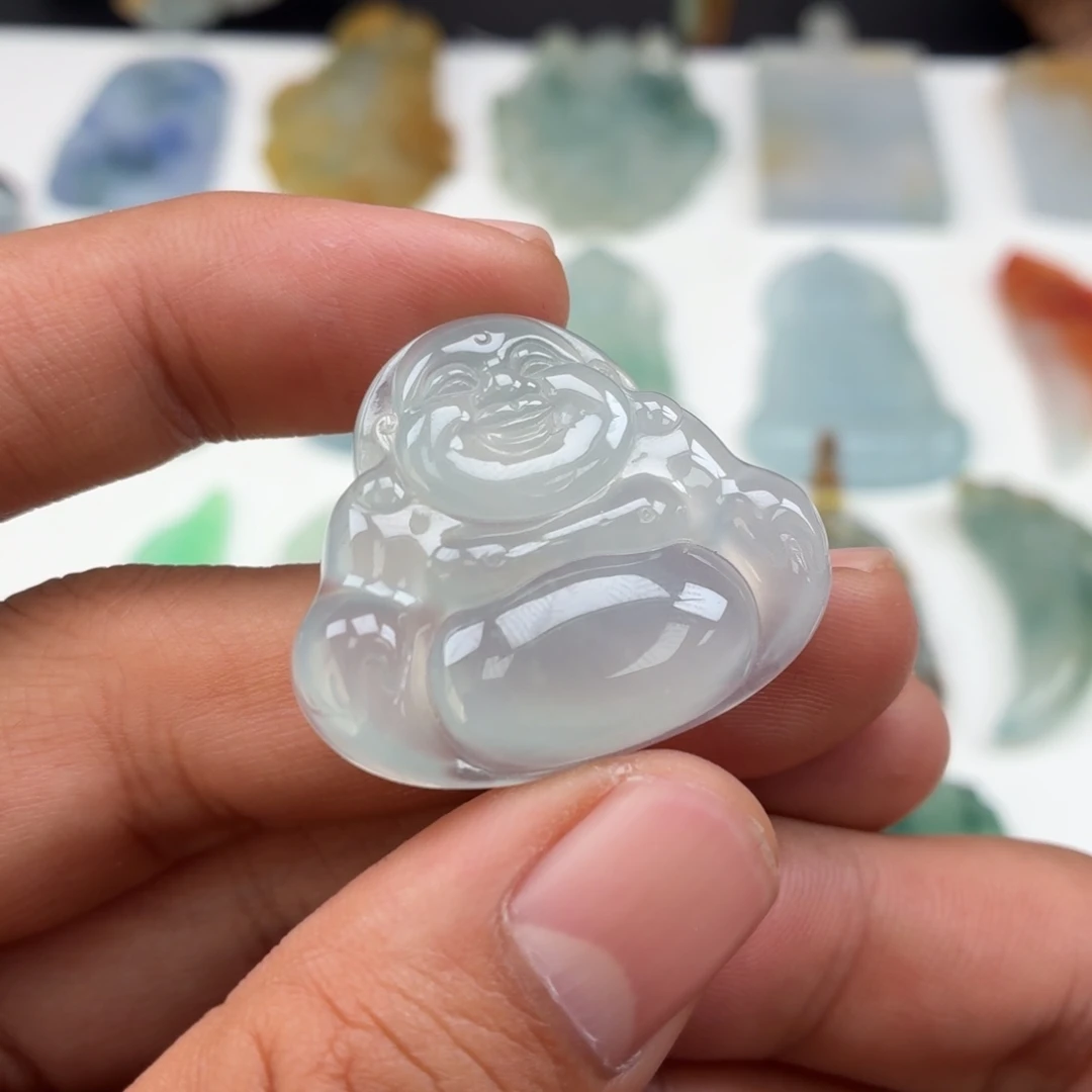 定制翡翠未镶嵌木纳高冰佛公