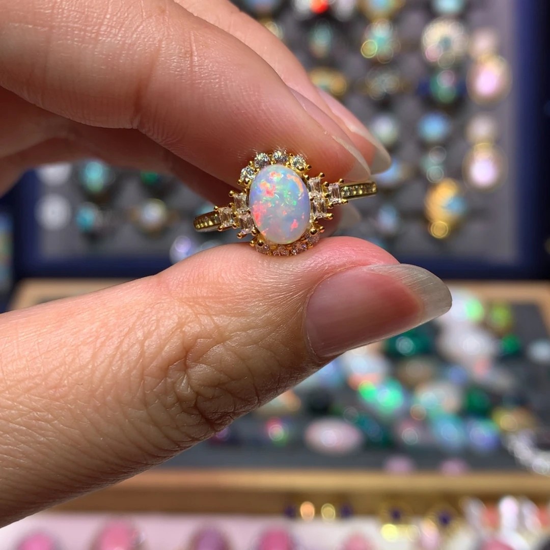 欧泊银S925镶嵌戒指款式