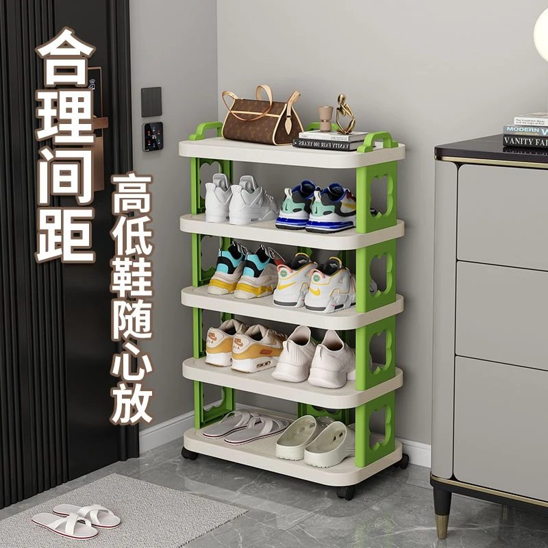 新疆包邮家用带轮简易鞋柜多层鞋架省空间架子移动宿舍收纳门口置