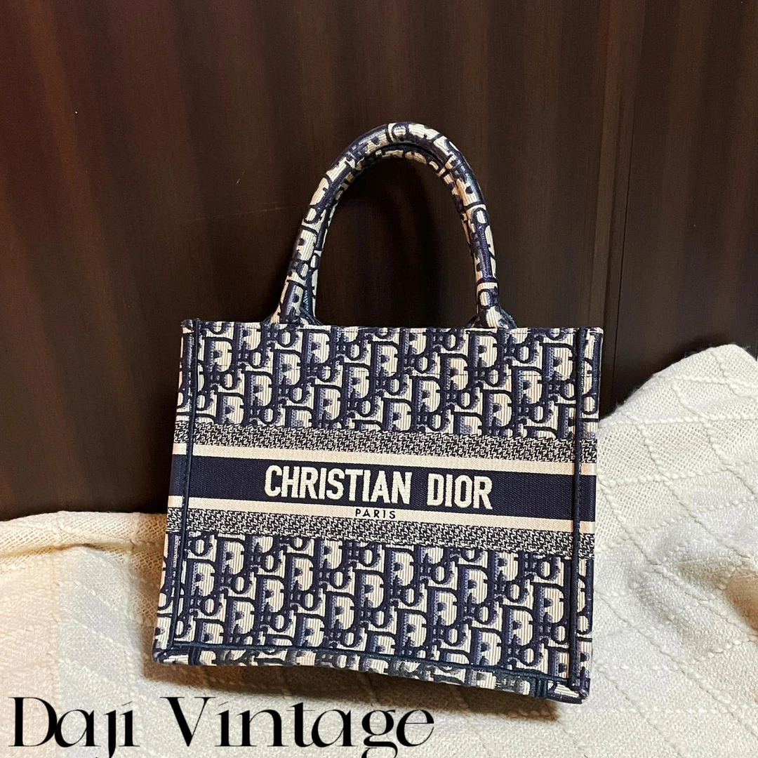 大吉中古/Dior迪奥老花刺绣托特小号手提包