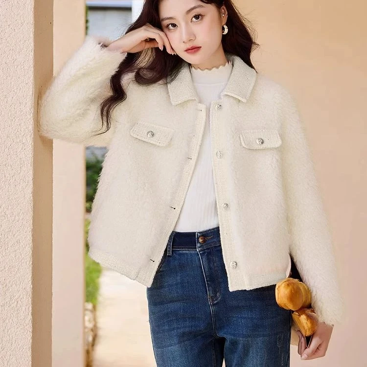 【直播专享】W834001短外套 香影小香风毛绒外套女2024冬季新款小