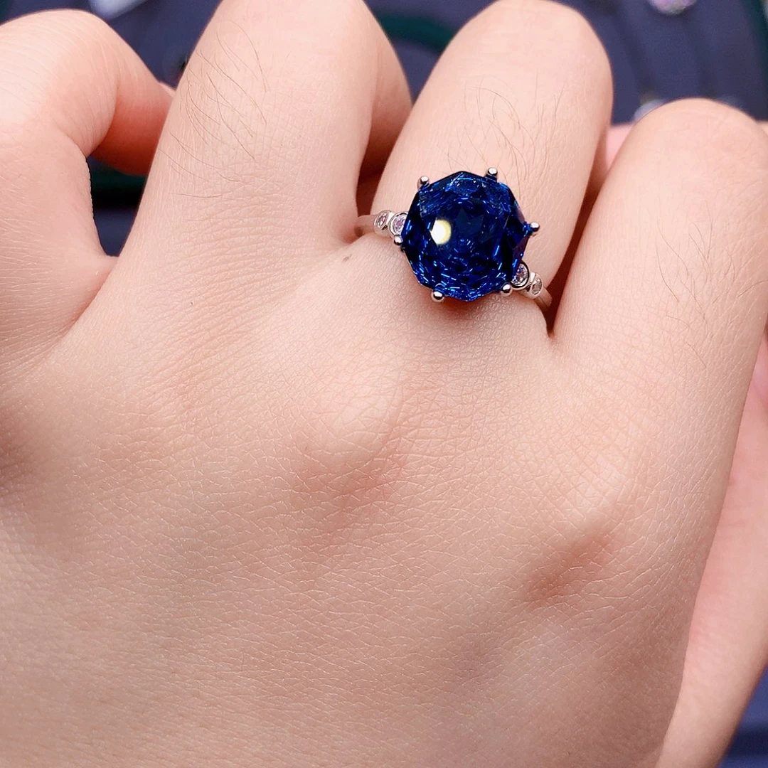 托帕石戒指银S925镶嵌