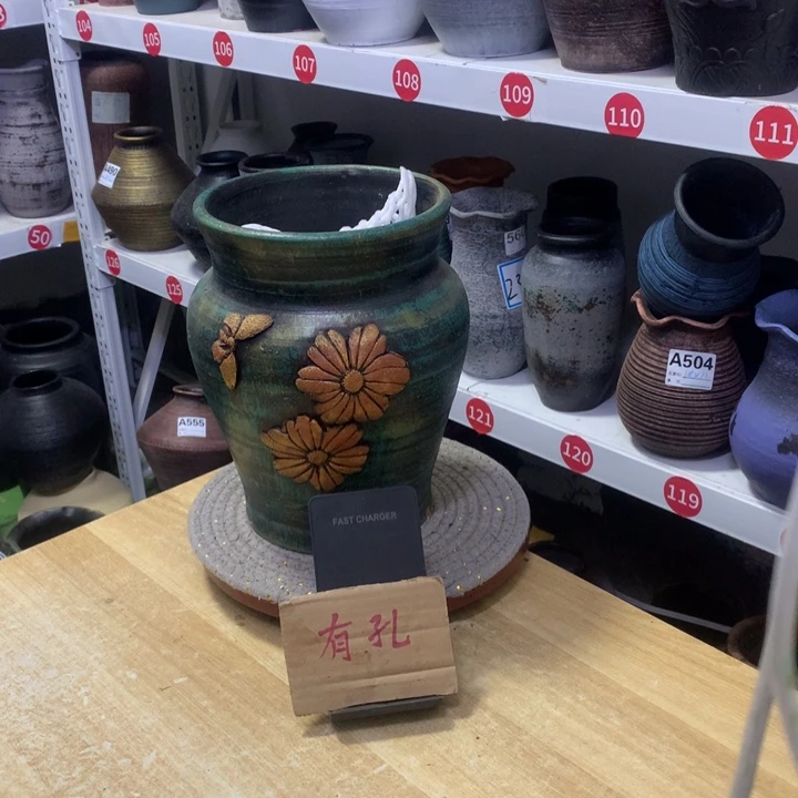 【闪购商品】红陶粗糙盆有孔高23口16