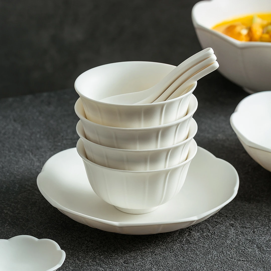 德化中国白羊脂玉餐具特别好看的精致高级感中式家用的陶瓷碗饭碗