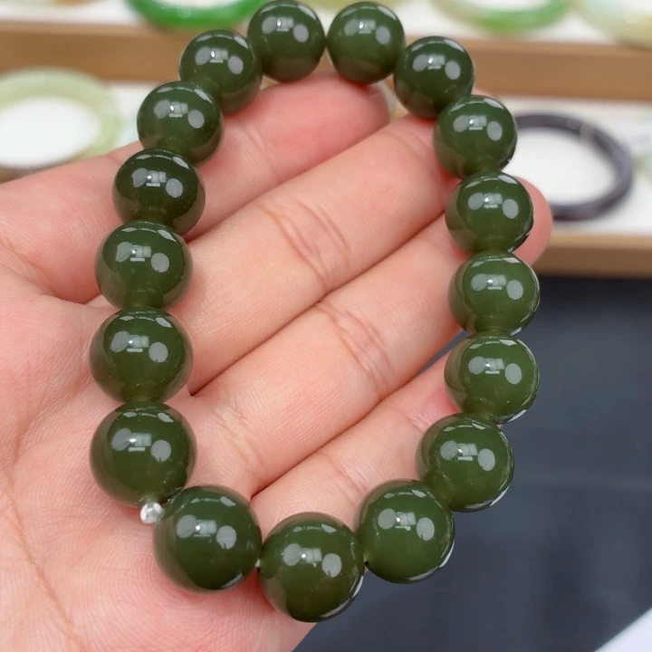 和田玉未镶嵌手镯12mm