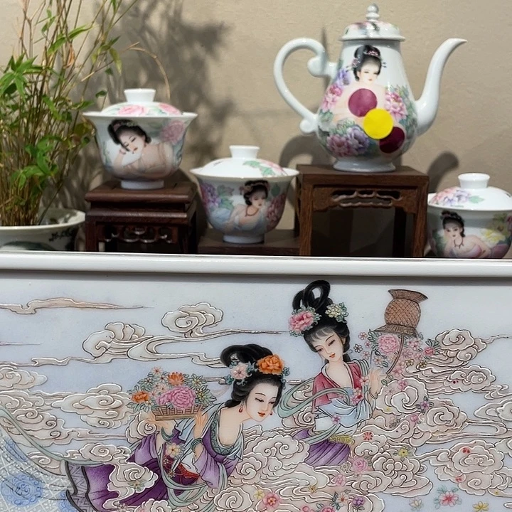 逸***清景德镇陶瓷，手工绘画