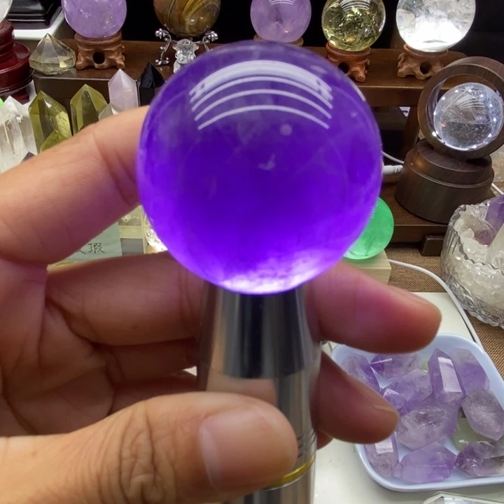 水晶摆件未镶嵌天然乌拉圭紫水晶球