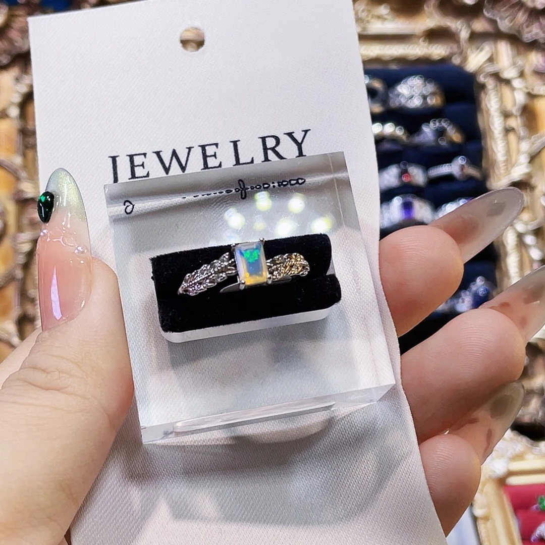 925银透绿欧麦穗银戒指（特价清不退换）