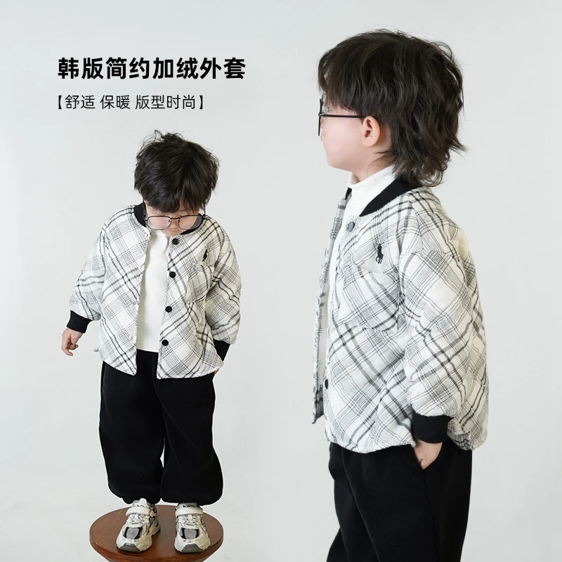 JMJQ冬季中小童韩版厚保暖绣标防寒棉服棉袄外套25896