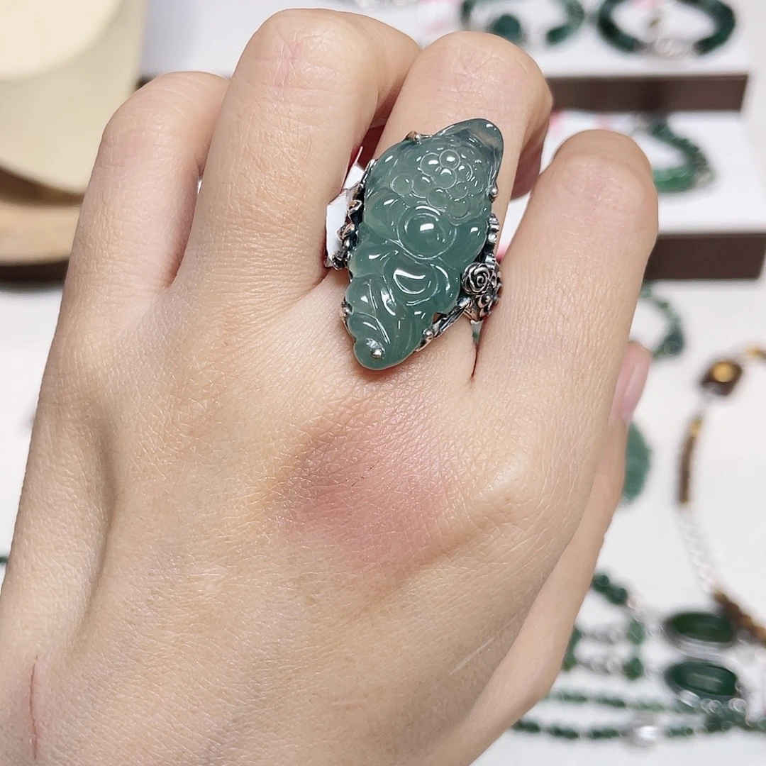 足银放漏925银镶嵌戒指