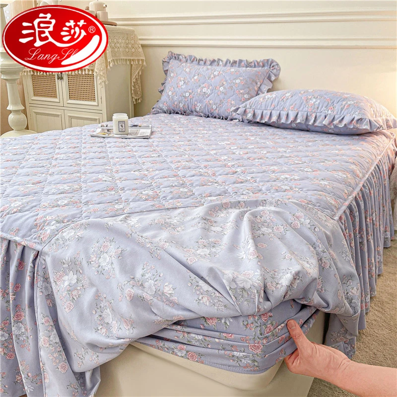浪莎夹棉床笠式床裙二合一床罩床围裙保护套下摆遮丑防滑四季通用